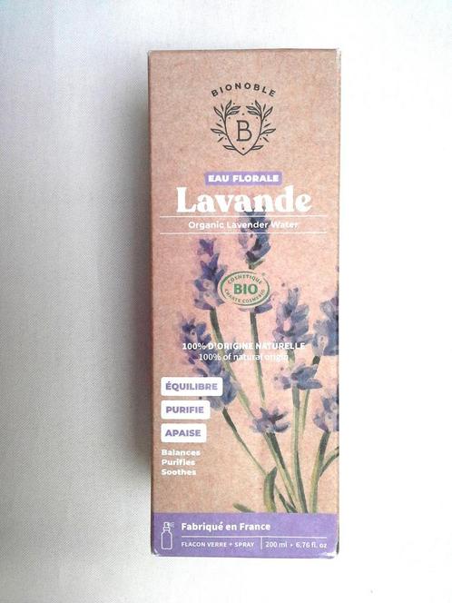 Eau florale de lavande bio Bionoble - Flacon neuf de 200 ml, Handtassen en Accessoires, Uiterlijk | Gezichtsverzorging, Nieuw