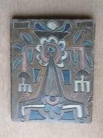 Peinture sur bois enduit et gravé atypique signé Yenzn, Enlèvement ou Envoi