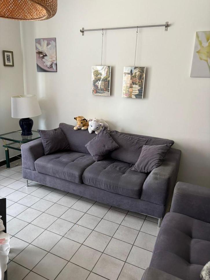 Salonset 3-2-1 + salontafel – complete zetelset – €350, Huis en Inrichting, Zetels | Complete zithoeken, Gebruikt, Stof, Ophalen