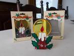 2 retro Kerst-theelichthouders met brandglaseffect/als nieuw, Verzenden, Zo goed als nieuw, Kandelaar, Minder dan 25 cm