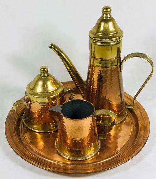 Mécap Vintage antiek koperen koffieset, Antiek en Kunst, Curiosa en Brocante, Ophalen of Verzenden