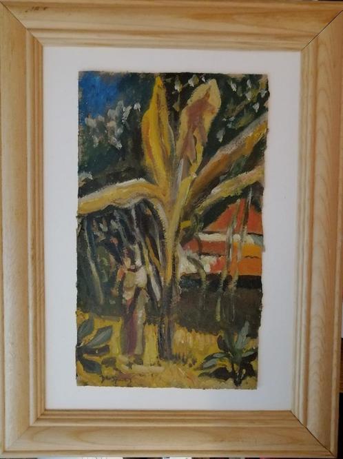 Jespers "" African scene "" olieverf op karton, Antiek en Kunst, Kunst | Schilderijen | Klassiek, Verzenden