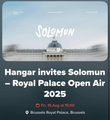 2 billets pour "Hangar Invites Solomun" on Aug 15th, Tickets & Billets, Deux personnes
