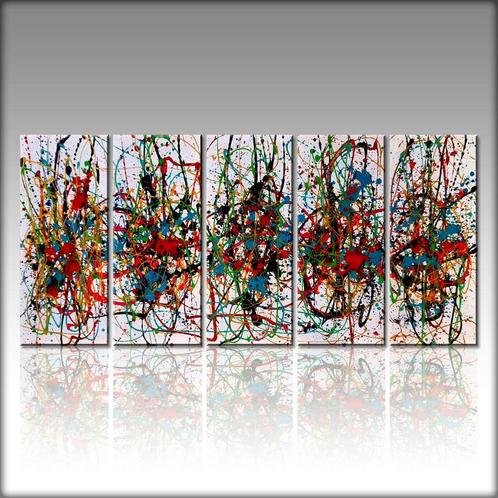 " Song of the Soul " Prachtig Acryl 5 luik 150 cm x 70 cm, Antiek en Kunst, Kunst | Schilderijen | Abstract, Ophalen of Verzenden