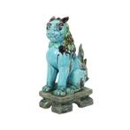 Vintage Chinese Komainu Guardian Lion Foo Dog Blauw 19cm, Ophalen of Verzenden, Gebruikt, Religie