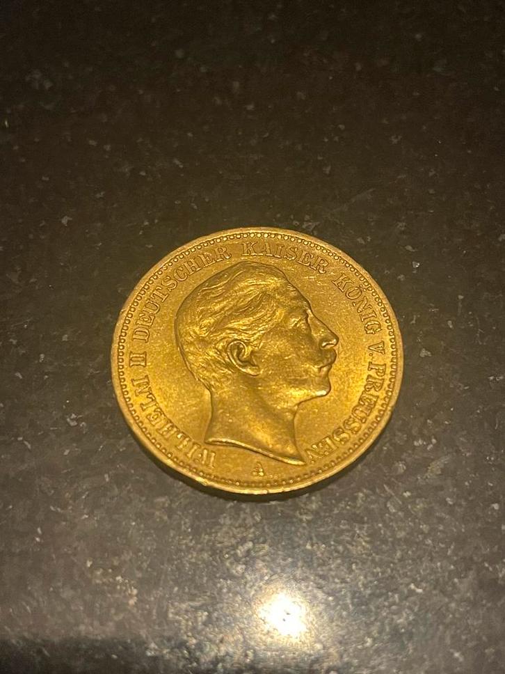 Gouden 20 Mark Duitse munt (Wilhelm II), Postzegels en Munten, Munten | België, Goud, Ophalen