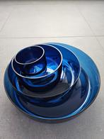 Blauwe glazen schalen (set van 4), Antiek en Kunst, Ophalen