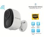 Buiten - Binnen Smart Camera Met Batterij 3MP Super HD, Audio, Tv en Foto, Videobewaking, Ophalen of Verzenden, Nieuw