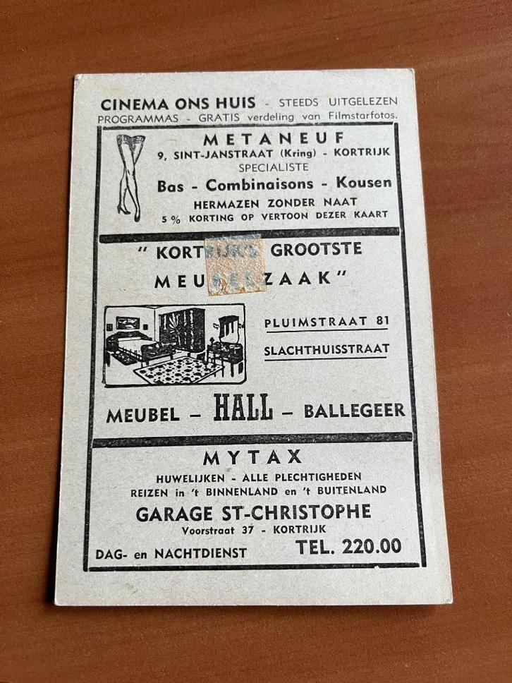 Foto filmster J. Forsythe-Cinema Ons Huis -Kortrijk-Jaren 50, Verzamelen, Film en Tv, Film, Verzenden