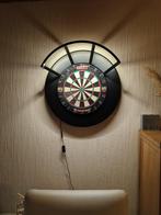 Dartsbord met verlichting + etui met pijltjes, Sport en Fitness, Darts, Ophalen, Zo goed als nieuw