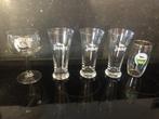 cristal alken - jockey gévé  lot 4 versch.glazen, Verzamelen, Biermerken, Overige merken, Glas of Glazen, Gebruikt, Ophalen of Verzenden