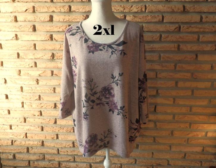 (108) - pull femme t.2xl rose noir - only -, Kleding | Dames, Truien en Vesten, Zo goed als nieuw, Maat 42/44 (L), Roze, Ophalen of Verzenden