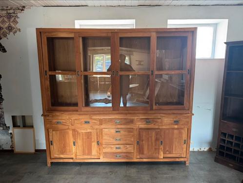 Super mooie en degelijke vitrinekast teak, Huis en Inrichting, Kasten | Buffetkasten, Zo goed als nieuw, Ophalen of Verzenden