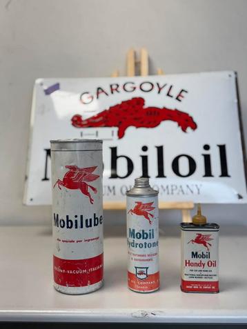 Zeldzame Mobiloil olie blikjes, Verzamelen, Merken en Reclamevoorwerpen, Ophalen of Verzenden, Gebruikt, Verpakking