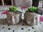 2 pots de fleurs Bouddha avec plantes, Enlèvement, Neuf