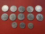 Lot 10 x 1 Frank en 3 x 50 centiem Devreese Albert I (#148#), Postzegels en Munten, Ophalen of Verzenden, Zilver, Setje, Zilver