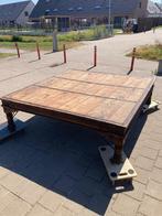 Uitzonderlijke teakhouten tafel/bed afkomstig uit Rajasthan,, Huis en Inrichting, Slaapkamer | Bedden, Ophalen, Gebruikt, Bruin