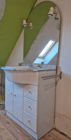 meuble salle de bain avec lavabo, mitigeur, miroir & lampes., Huis en Inrichting, Badkamer | Badkamermeubels, Ophalen, Gebruikt