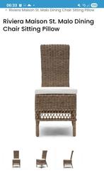 6 Riviera Maison stoelen + kussen (nieuw), Huis en Inrichting, Ophalen, Gebruikt, Riet of Rotan