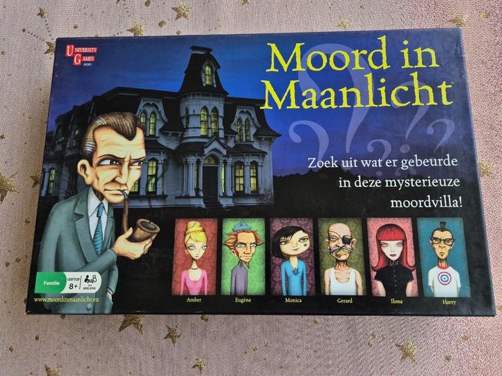 Gezelschapsspel Moord in Maanlicht, Hobby en Vrije tijd, Gezelschapsspellen | Bordspellen, Zo goed als nieuw, Een of twee spelers