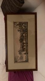 Ets, ingekaderd W. Hofker., gesigneerd, Antiek en Kunst, Kunst | Tekeningen en Fotografie, Ophalen