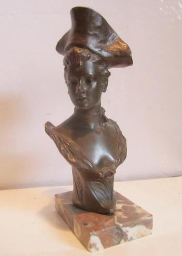 Art nouveau bronzen buste G Van Der Straeten, brons ca 1900 beschikbaar voor biedingen