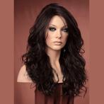 Pruik lang donkerbruin haar met krullen model Gabby kleur 4, Perruque ou Extension de cheveux, Envoi, Neuf