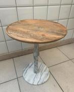 Bijzettafel massief marmer en hout, Huis en Inrichting, Ophalen, Zo goed als nieuw, Hout