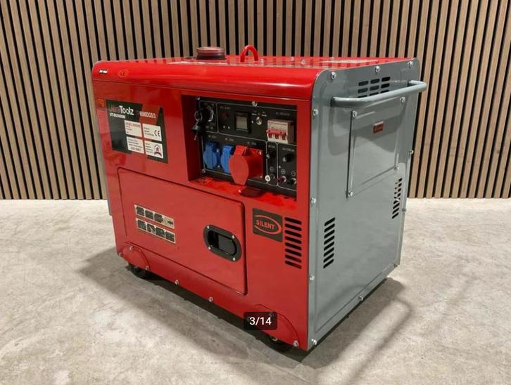Stroomgenerator nieuw Groupe électrogène diesel neuf, Doe-het-zelf en Bouw, Aggregaten, Nieuw, Dieselolie, 5 tot 10 kVA, Elektrisch startend