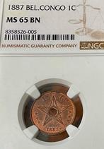 Belgium/Congo 1 Cent 1887 FDC MS65 Zeldzaam!!, Verzenden, Overig, Losse munt