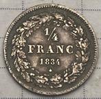 1/4 franc 1834 , Belgie, Ophalen of Verzenden
