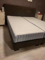 Lit Boxspring Beka 180 cm de large Olivier Strelli, Enlèvement ou Envoi, Brun, 180 cm