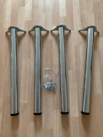 Tafelpoten verstelbaar 4x roestvast staal + vijzen - 70cm beschikbaar voor biedingen