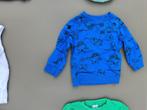 blauwe pull, trui met dinos 12m 80cm, Kinderen en Baby's, Babykleding | Maat 80, Zo goed als nieuw, Ophalen