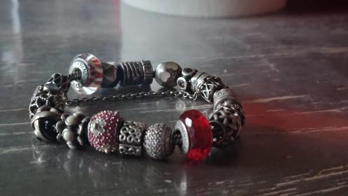 Pandora bedelarmband zilver €220, Handtassen en Accessoires, Armbanden, Zo goed als nieuw, Zilver, Blauw, Ophalen of Verzenden