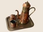 Vintage koffieset met dienblad, Antiek en Kunst, Antiek | Brons en Koper, Ophalen, Koper