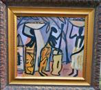 F Jespers "" African scene "" olieverf op paneel, Antiek en Kunst, Verzenden