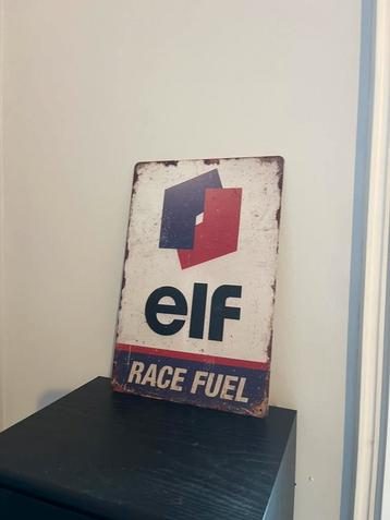 Vintage ELF Race Fuel reclamebord – retro autosport beschikbaar voor biedingen