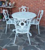 Set de jardin en aluminium peint en blanc, Jardin & Terrasse, Ensembles de jardin, Salons de jardin, Aluminium, Utilisé, Chaise