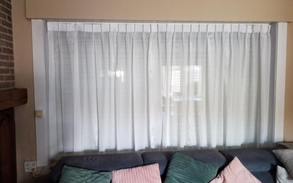 Voile gordijn, Ophalen, Zo goed als nieuw, 200 cm of meer, Wit