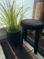 Krukje en bloempot  hout /zwart, Ophalen, Zo goed als nieuw, Hout