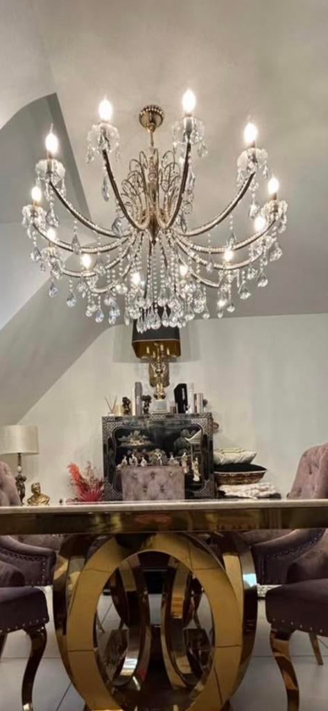 Prachtige GROTE kristallen luster. Als nieuw !!!, Ophalen, Zo goed als nieuw