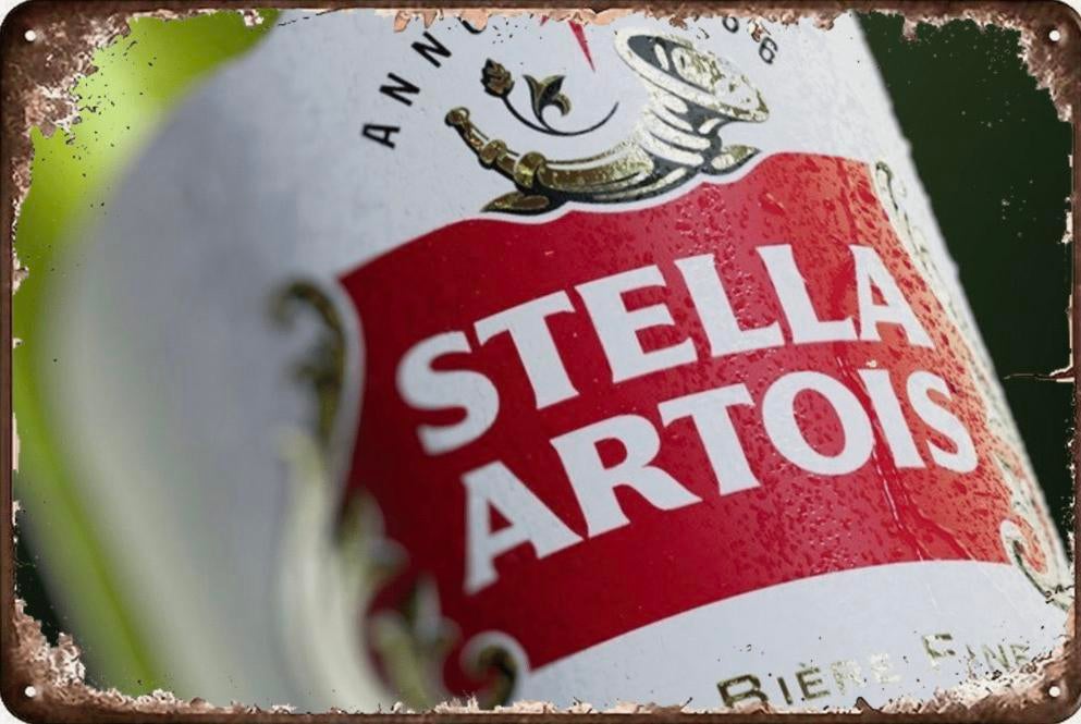 Metalen reclamebord Stella Artois - retro vintage mancave, Ophalen of Verzenden, Nieuw, Reclamebord, Plaat of Schild, Stella Artois