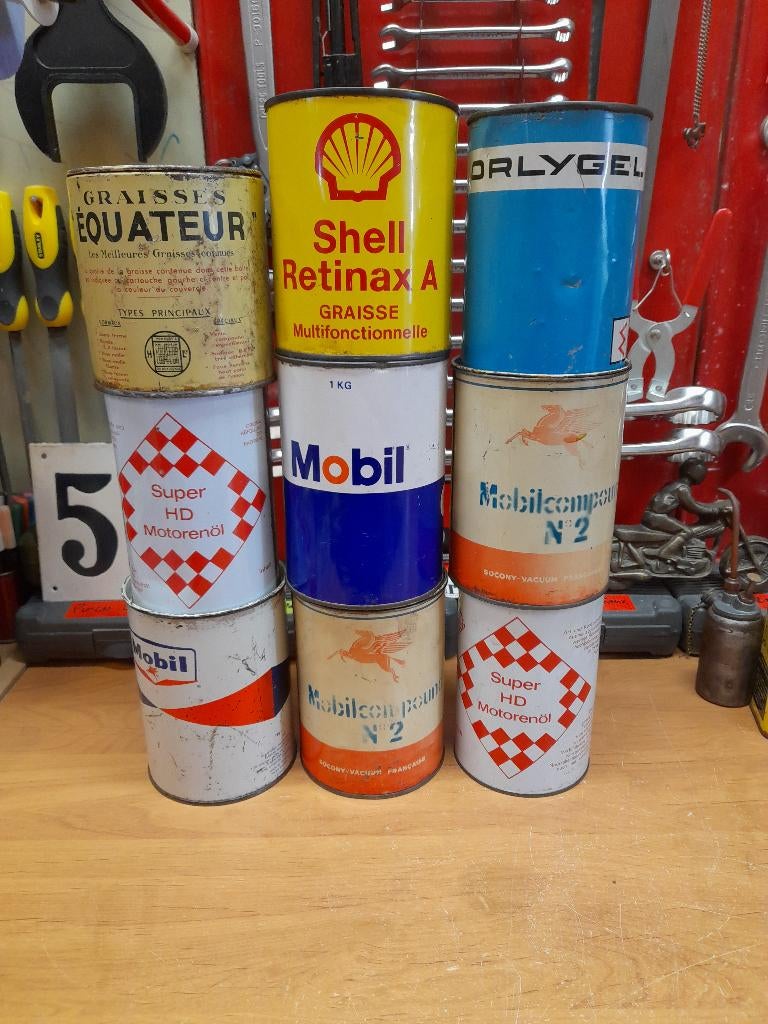 lot pot graisse vide equateur shell orlygel mobil motorenol, Envoi, Utilisé, Autres types