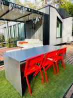 Table design (jardin) en acier inoxydable, Enlèvement, Comme neuf, Rectangulaire, Inox