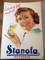 plaque Stanola Mousseux 1957 PLV Rotselaar Stassano Stabilac, Envoi, Comme neuf, Panneau publicitaire