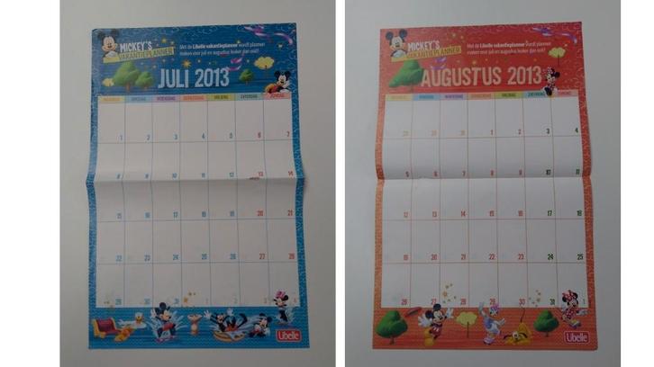 2013 Mickey’s vakantieplanner, Verzamelen, Disney, Zo goed als nieuw, Plaatje of Poster, Mickey Mouse, Ophalen of Verzenden