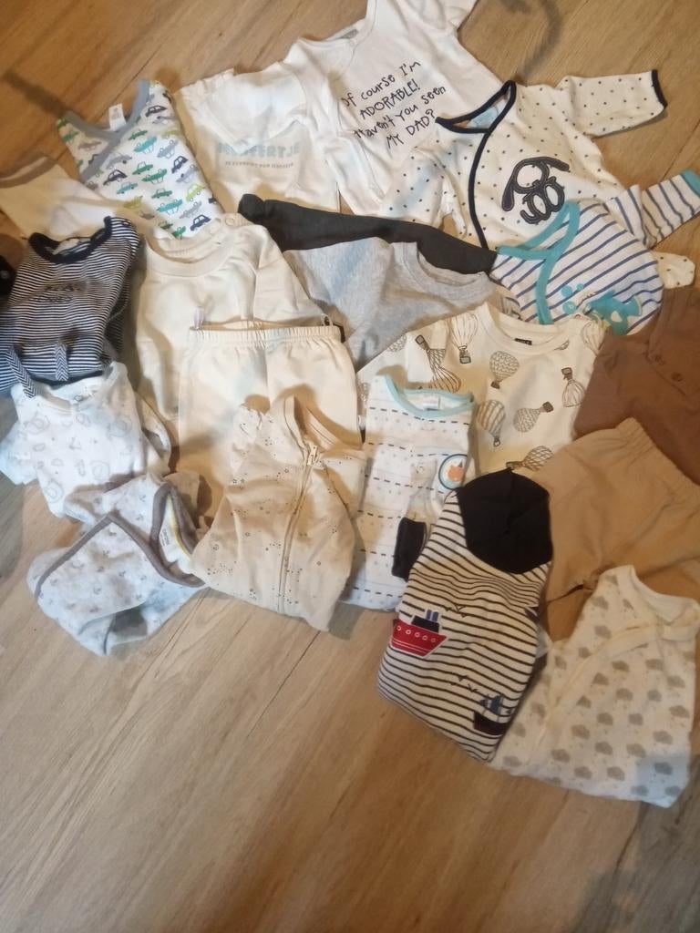 Baby kleding pakket 20 stuks maat 50 en 56 voor jongens, Ophalen, Zo goed als nieuw, Maat 50