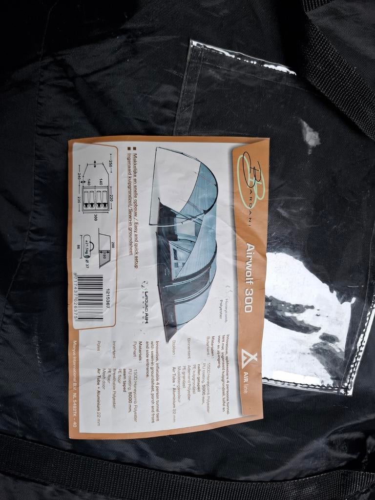 Opblaastent airwolf 300, niet volledig, zie beschrijving, Ophalen