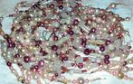 5 strengen 120cm zoetwaterparels en edelstenen roze, Hobby & Loisirs créatifs, Fabrication de Perles & Bijoux, Enlèvement ou Envoi